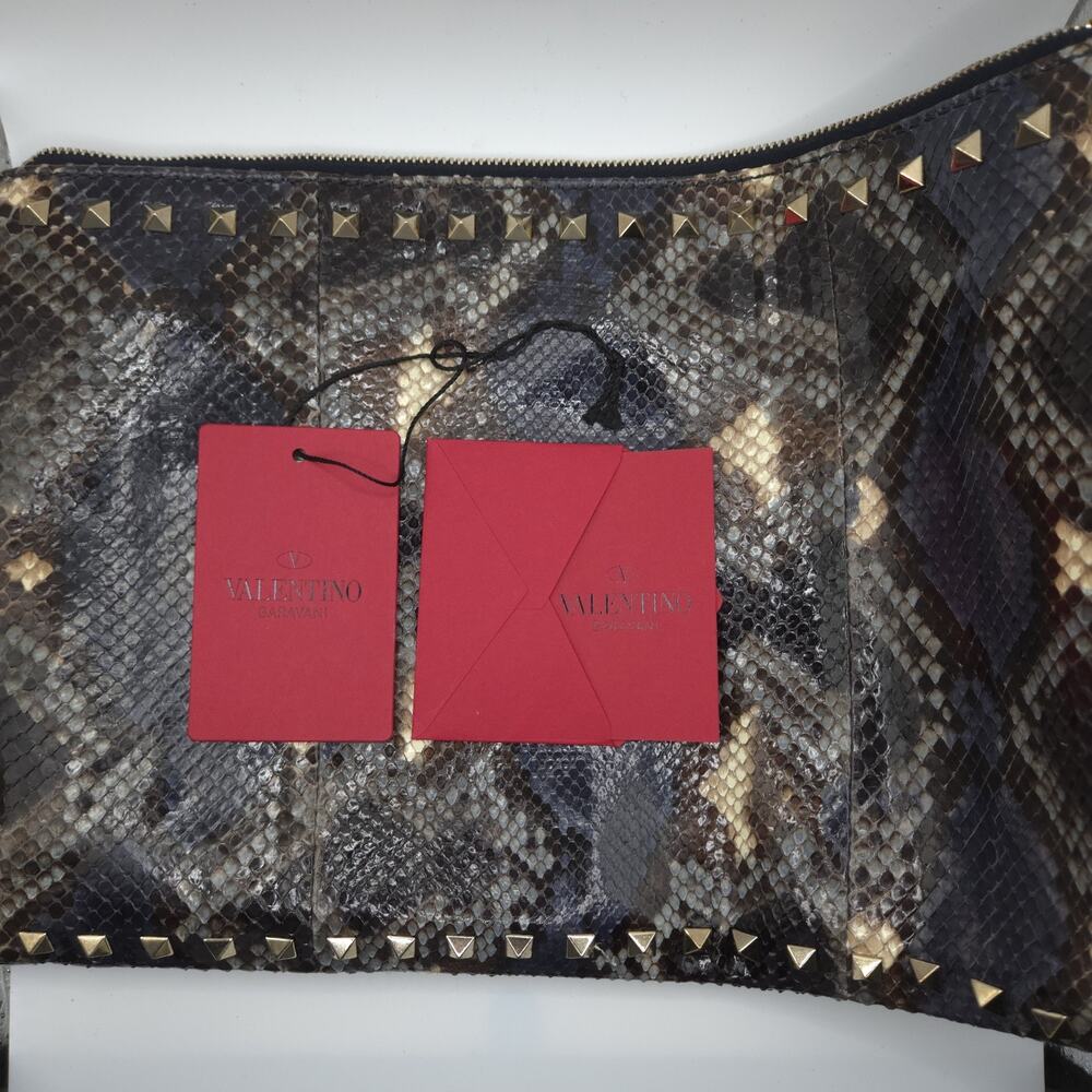 Valentino Multicolor Python Rockstud Clutch - Picture 5 of 8
